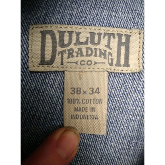 Duluth Trading Distressed Denim Workwear Jeans Men's Size 38x34 100% Cotton - Picture 6 of 11